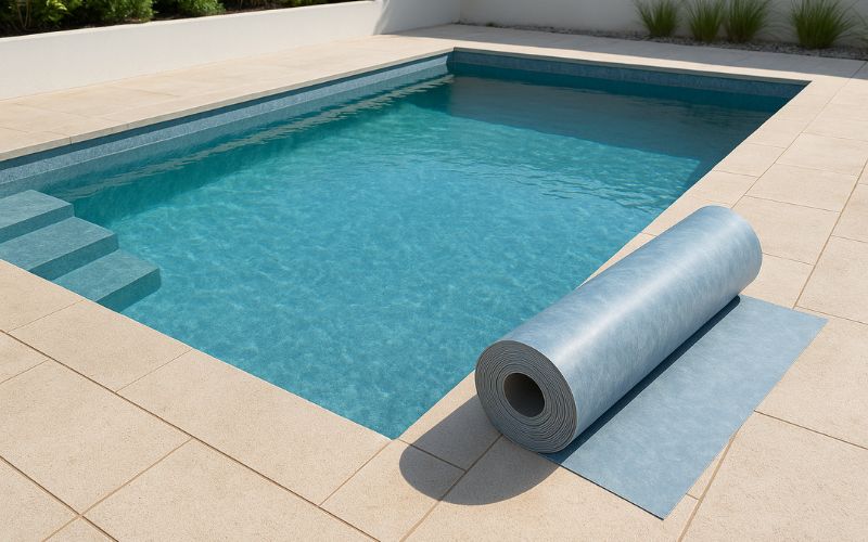 parche liner piscina reparación bajo agua