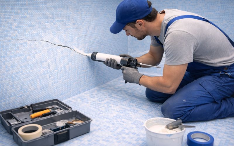 reparación de grieta en piscina