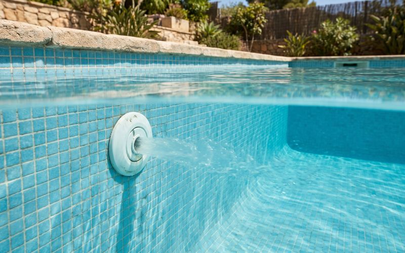 boquillas piscina poca presión salida agua