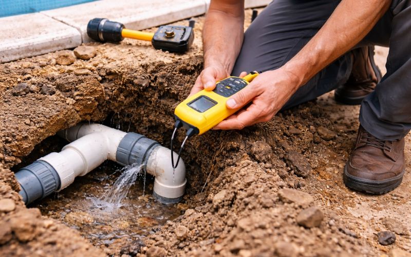 detección fuga tuberías piscina