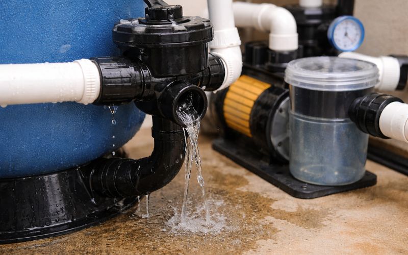 fuga agua depuradora piscina