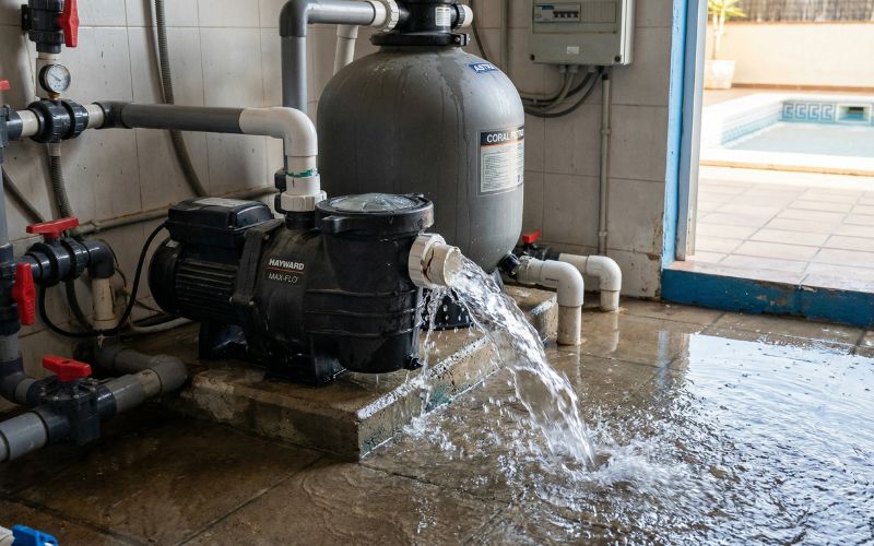 fuga en depuradora de piscina pérdida de agua