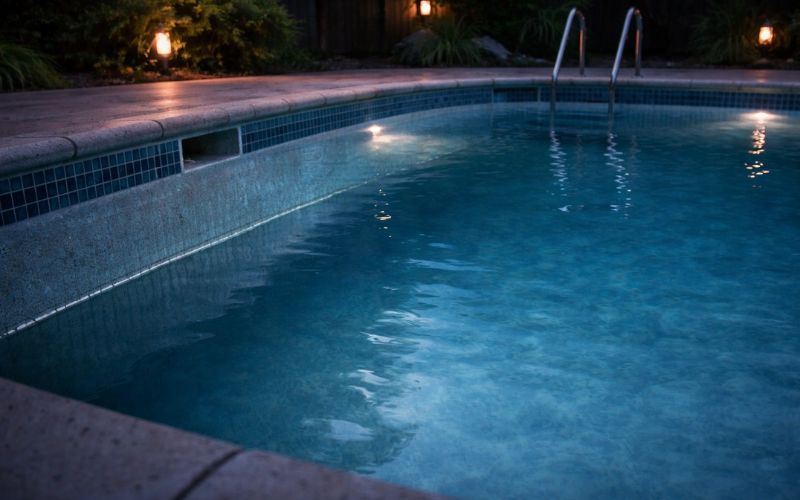 nivel agua piscina bajando noche