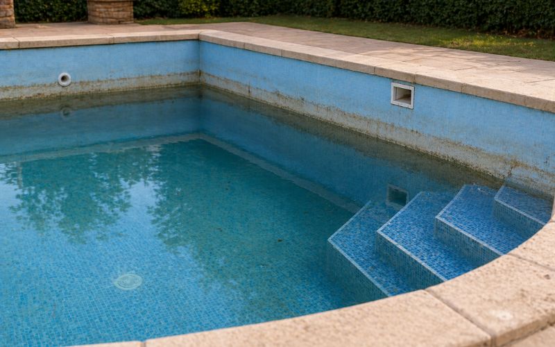 piscina nivel agua bajando reposo