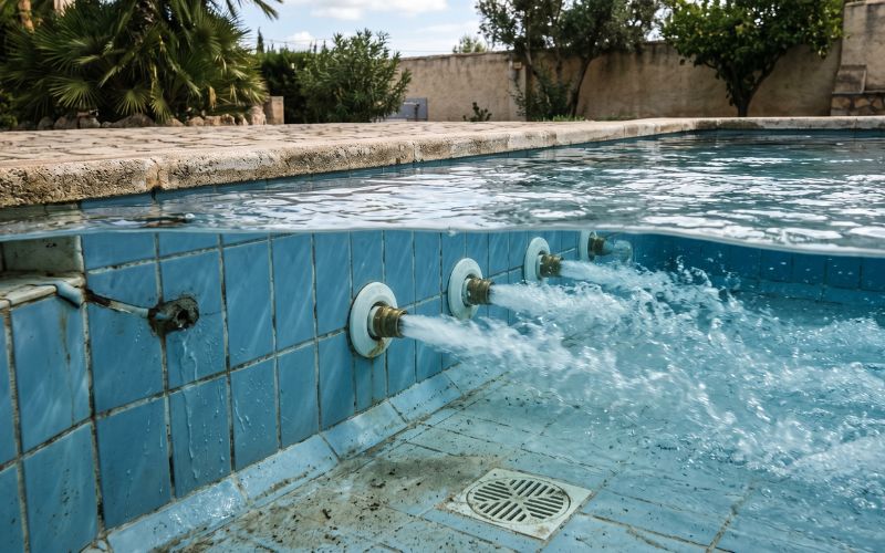 fuga piscina funcionamiento presión sistema
