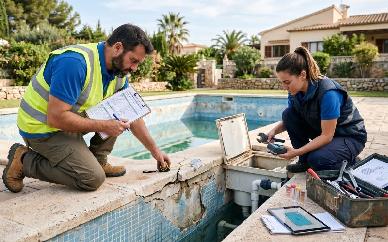 presupuesto reparación piscina trabajo