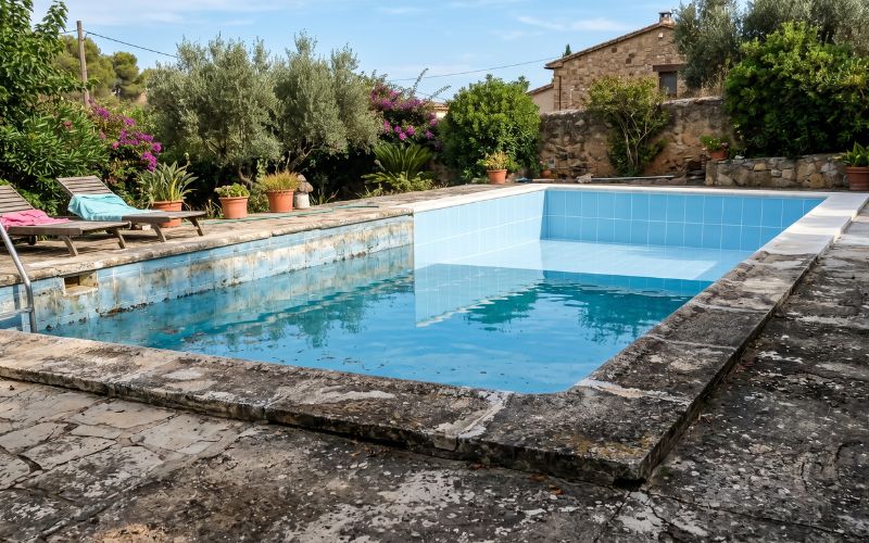 reparación parcial piscina problema