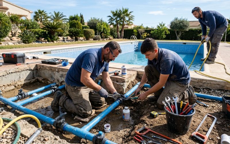 reparación piscina coste trabajo